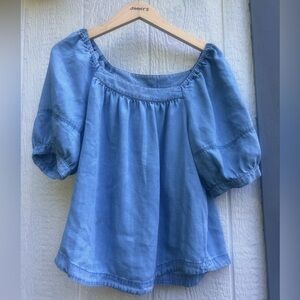 NWT Loft chambray peasant blouse